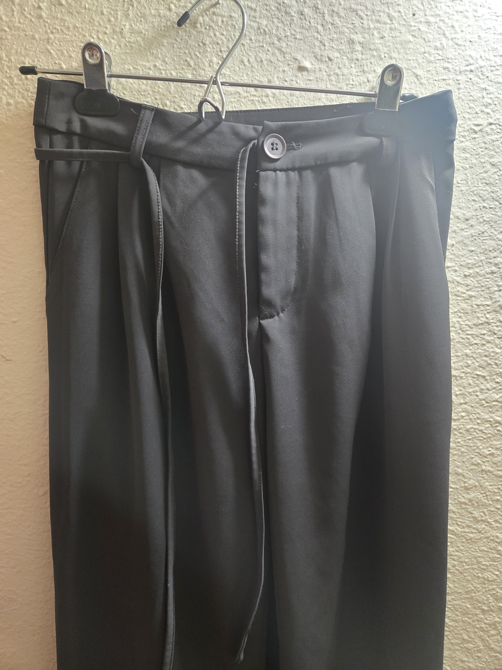 Cider Wide Leg Black Drawstring Trousers - Picture 2 of 4